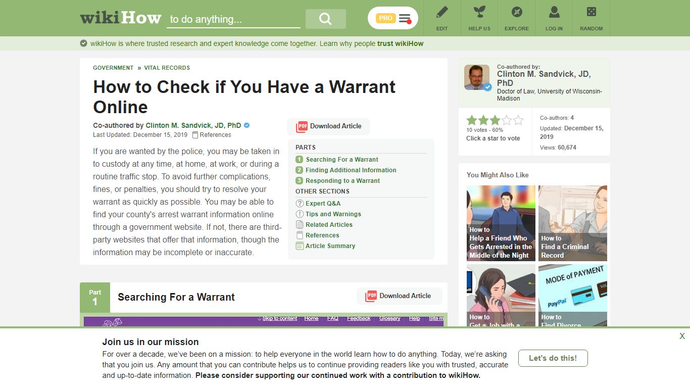 How to Check if You Have a Warrant Online: 9 Steps (with Pictures)