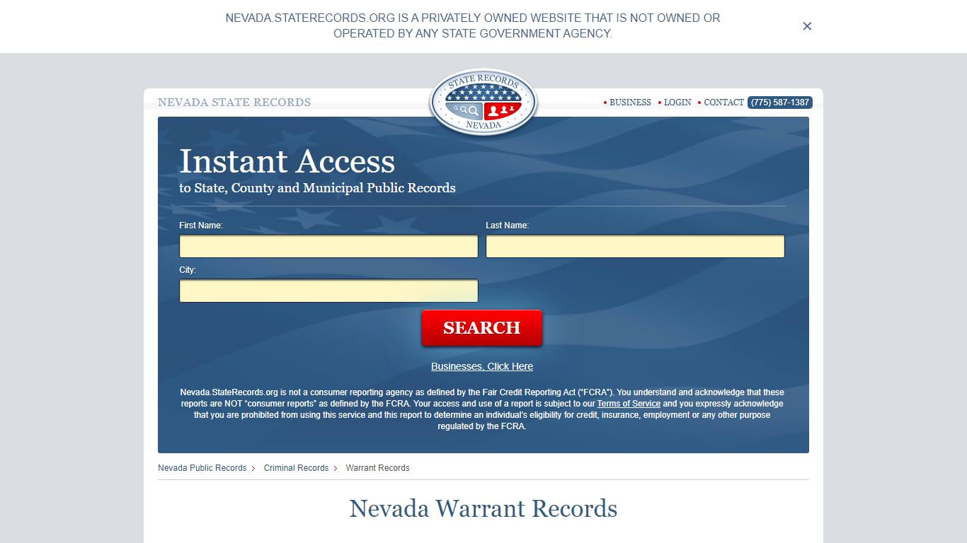 Nevada Warrant Search | StateRecords.org